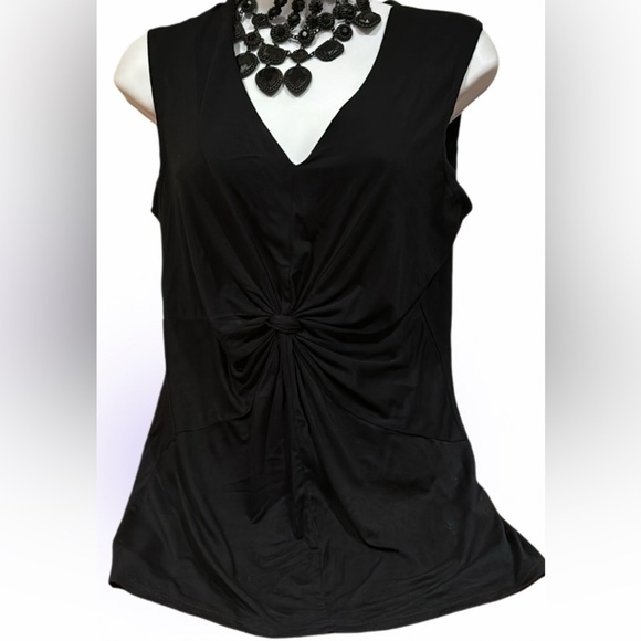 Jessica black Knot Detail sleeveless less Top Sz M - Picture 1 of 9
